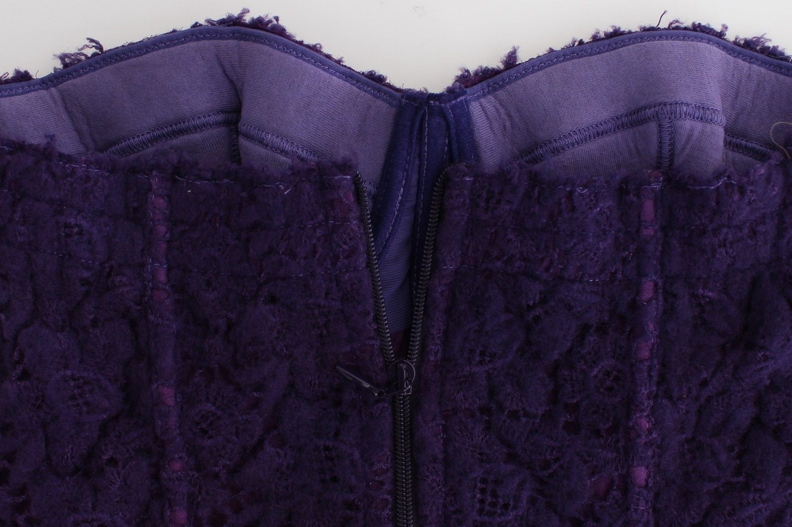 Purple Lace Silk Blend Bustier Corset