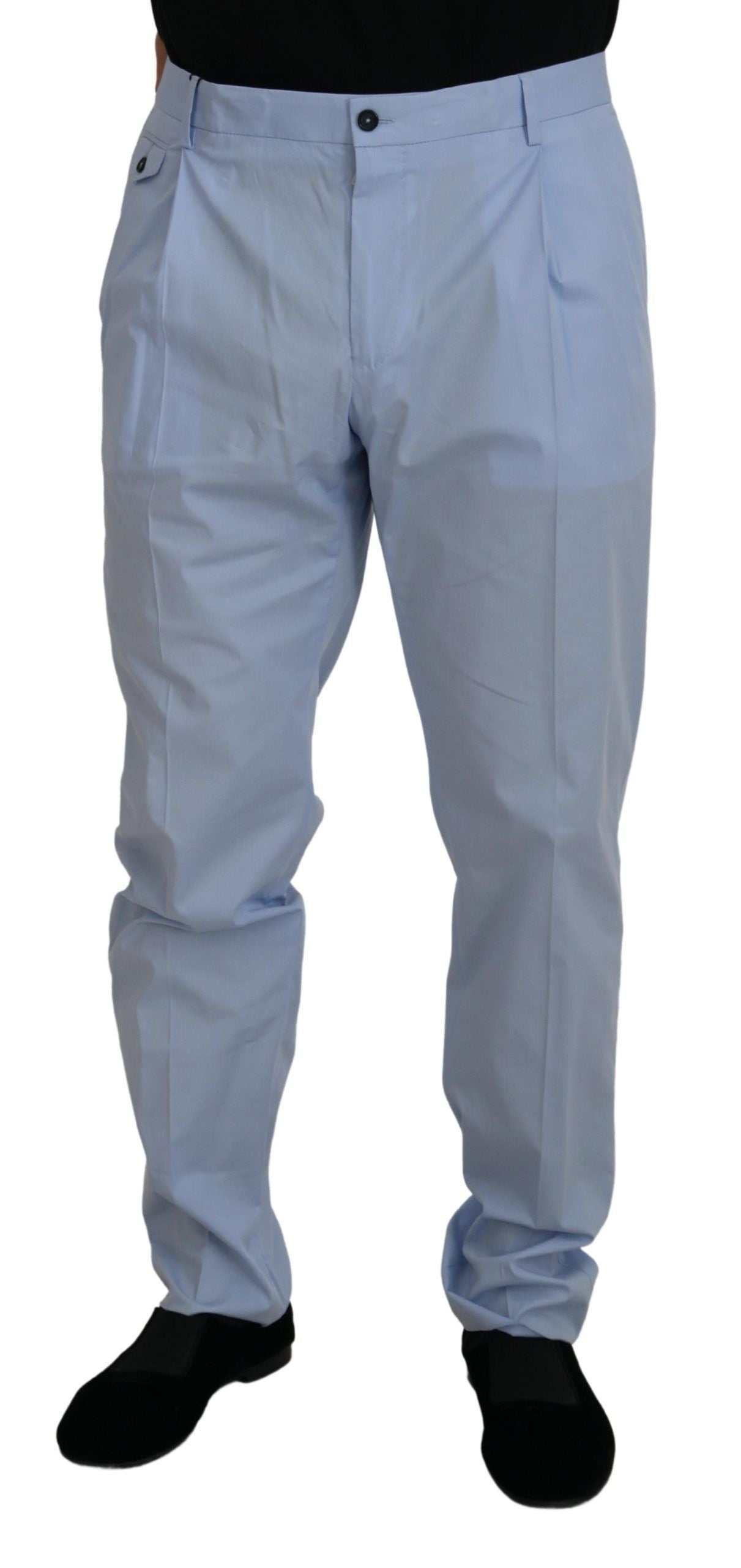 Elegant Slim Fit Chinos In Light Blue