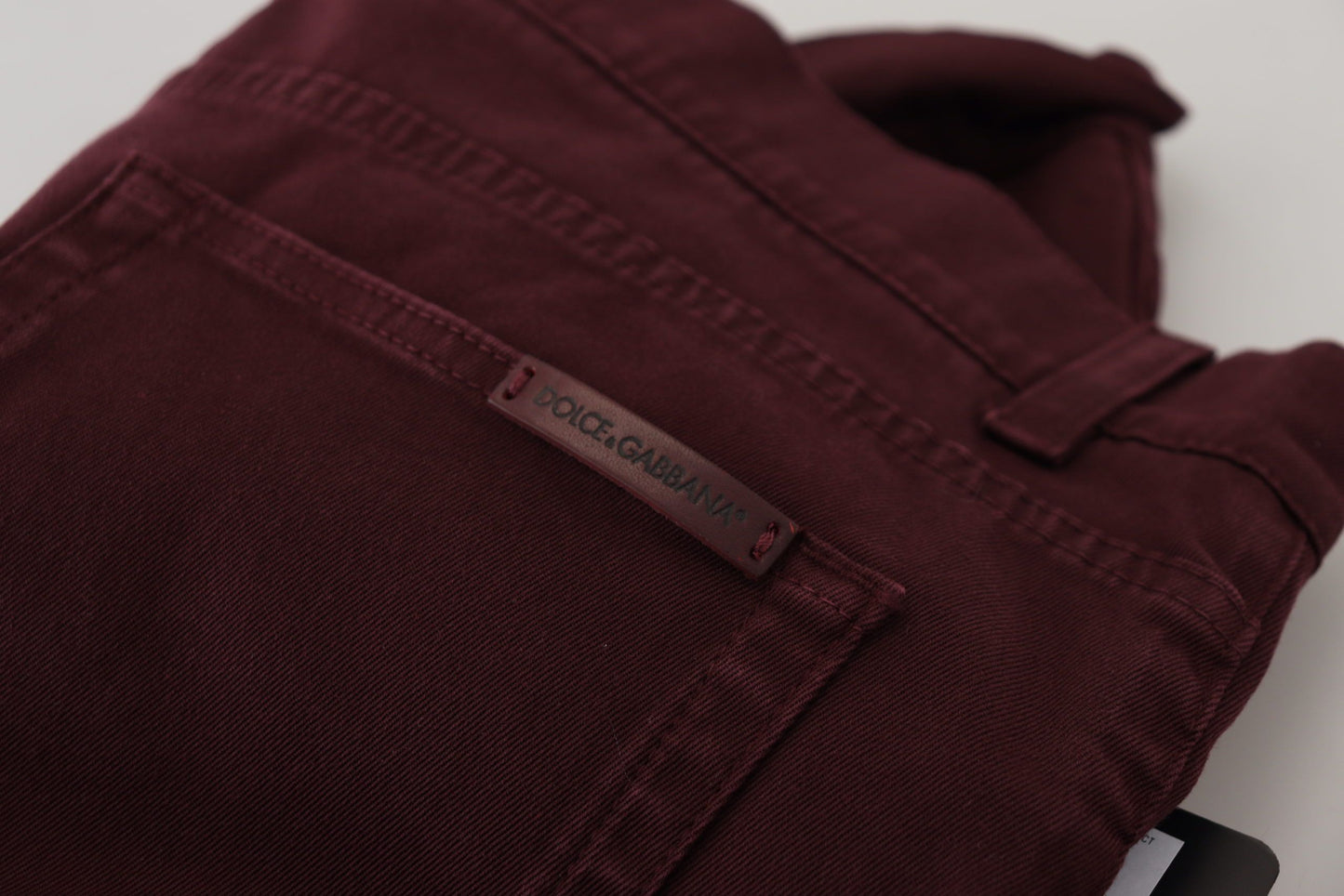 Slim Fit Bordeaux Jeans - Italian Luxury