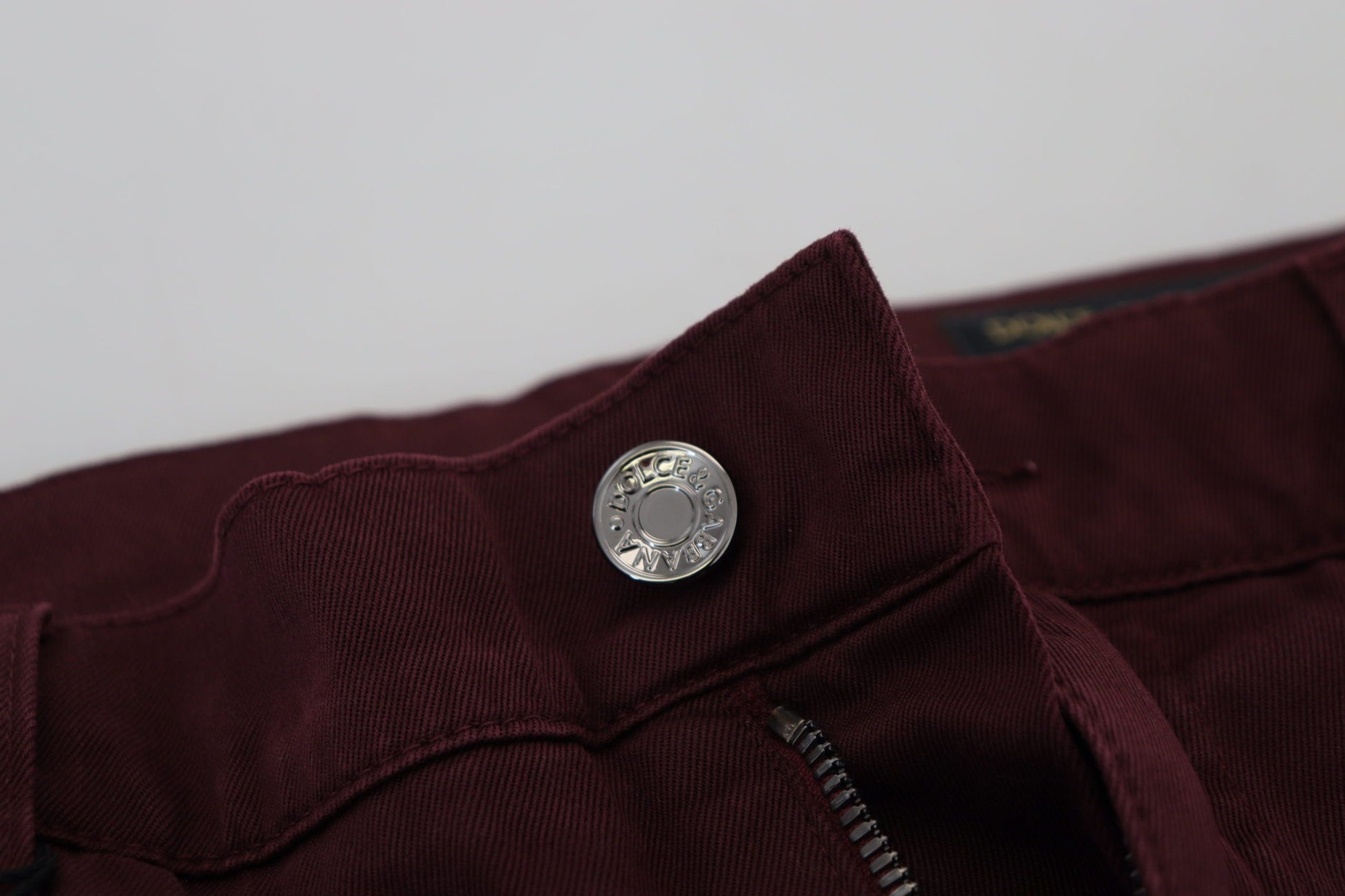 Slim Fit Bordeaux Jeans - Italian Luxury