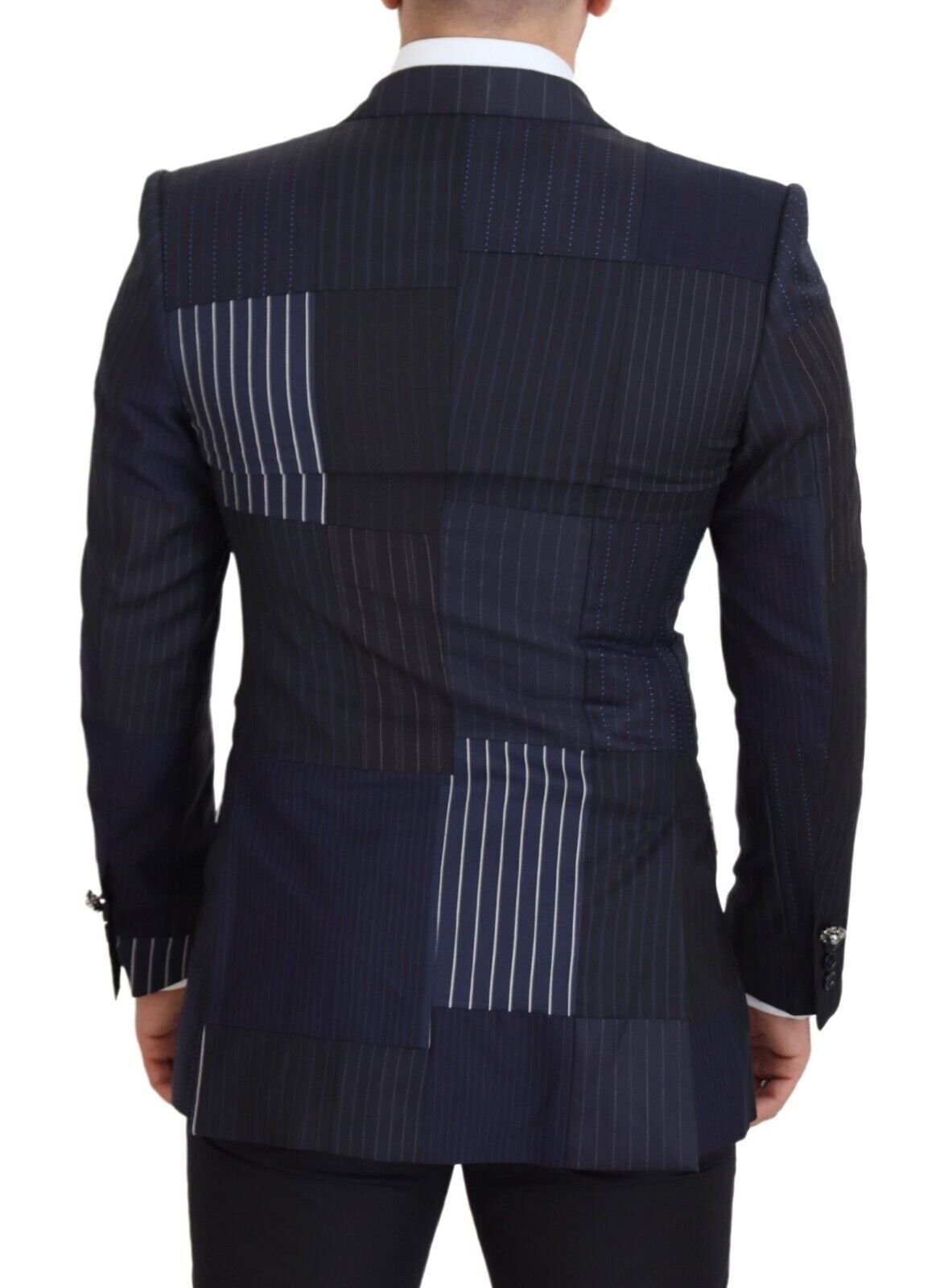 Elegant Navy Double Breasted Wool Blazer