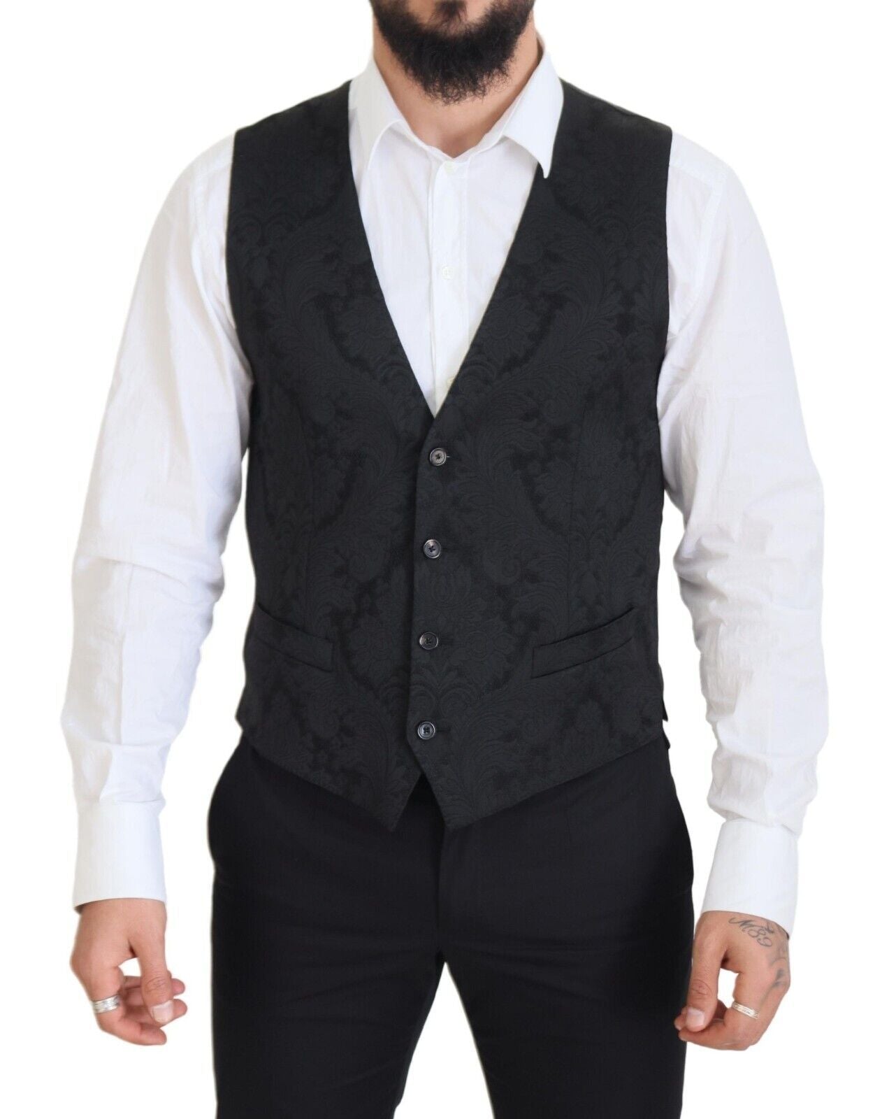 Elegant Black Martini Suit Jacket & Vest Ensemble