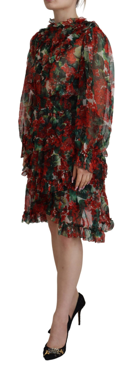 Multicolor Geranium A-line Knee Length Dress