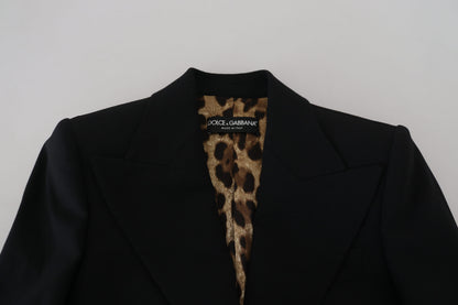Black Single Breasted Fit Blazer Wool Jacket