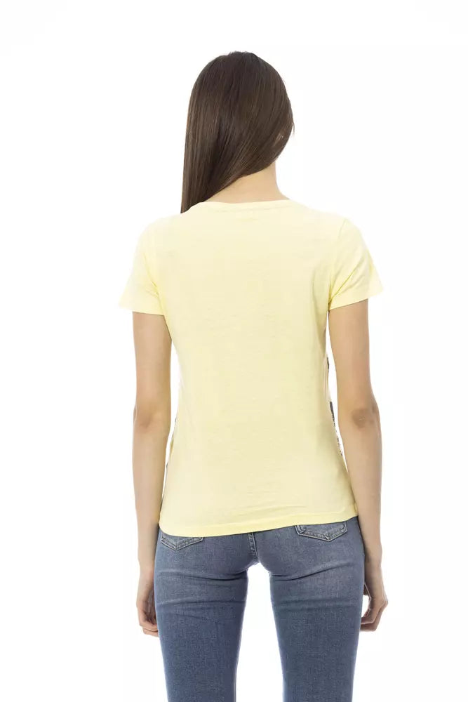 Yellow Cotton Women T-Shirt