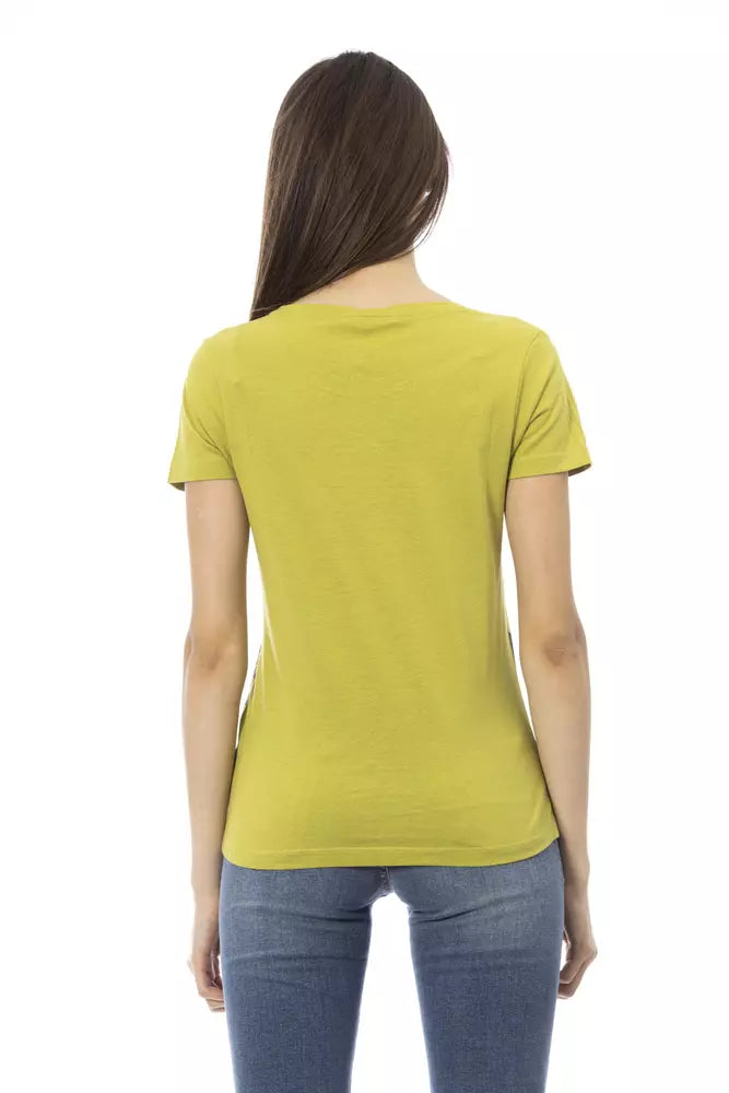 Green Cotton Women T-Shirt