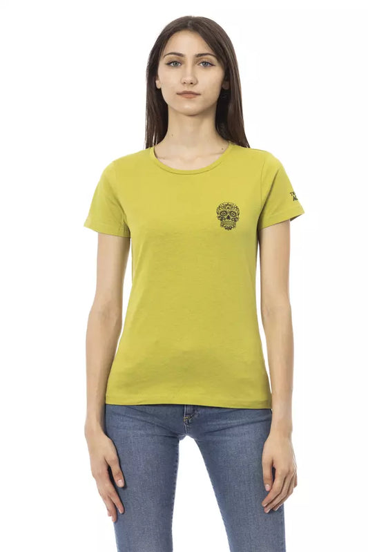 Green Cotton Women T-Shirt