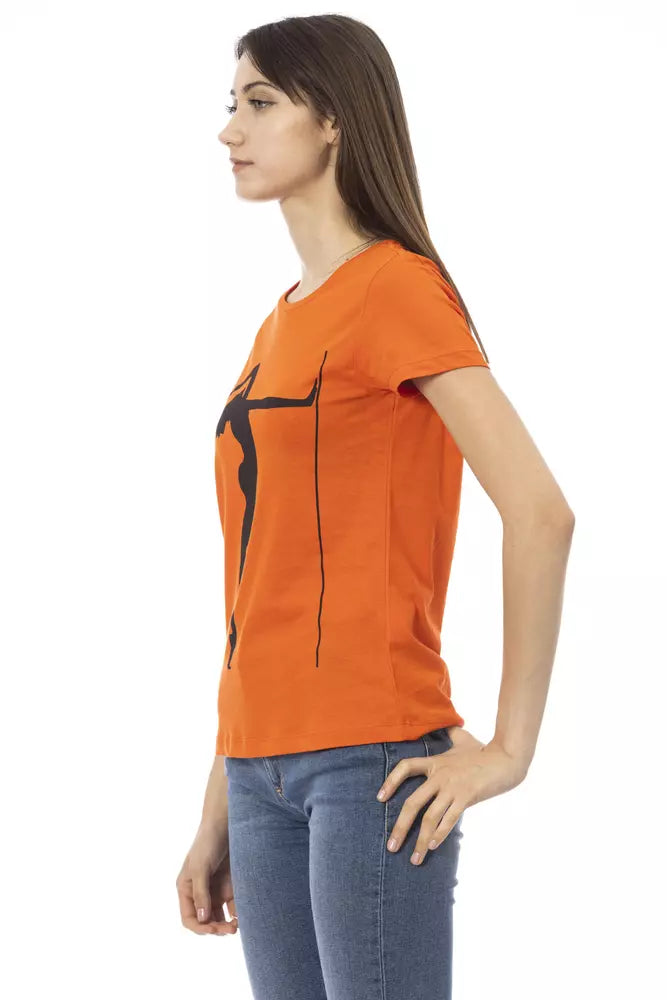 Orange Cotton Women T-Shirt