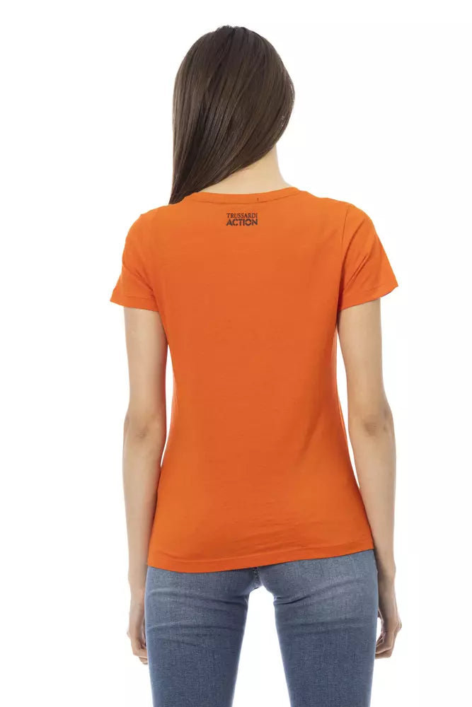 Orange Cotton Women T-Shirt