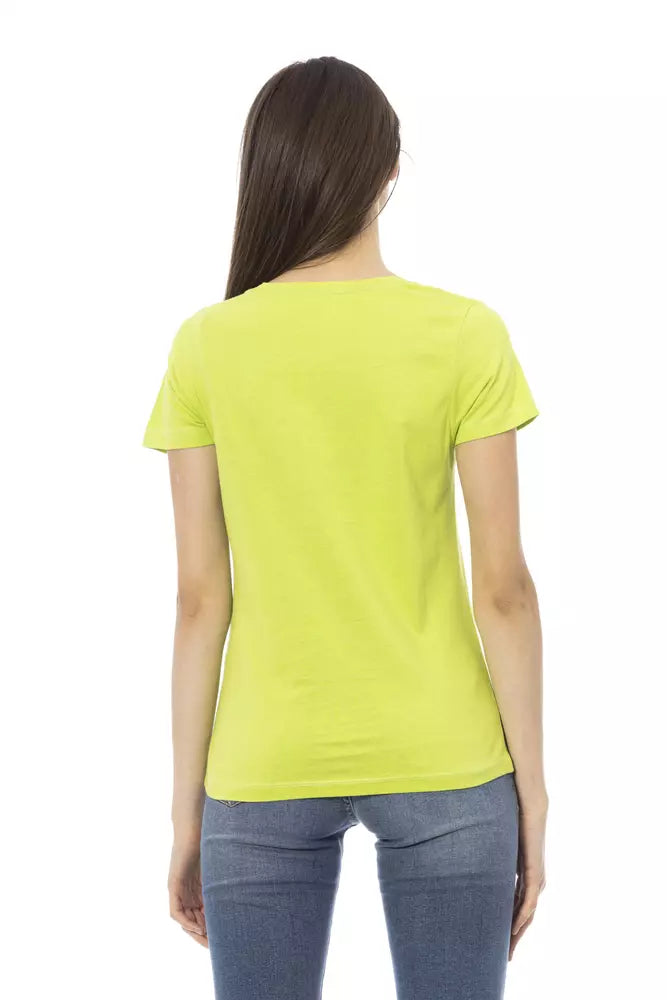 Green Cotton Women T-Shirt