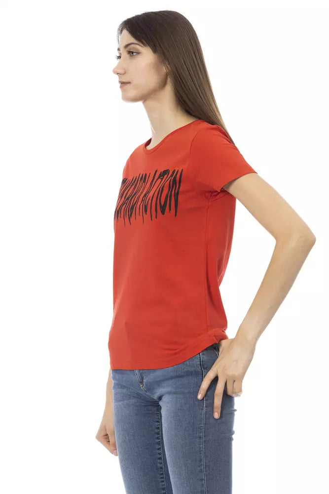 Red Cotton Women T-Shirt