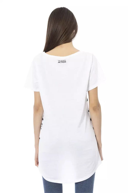 White Cotton Women T-Shirt