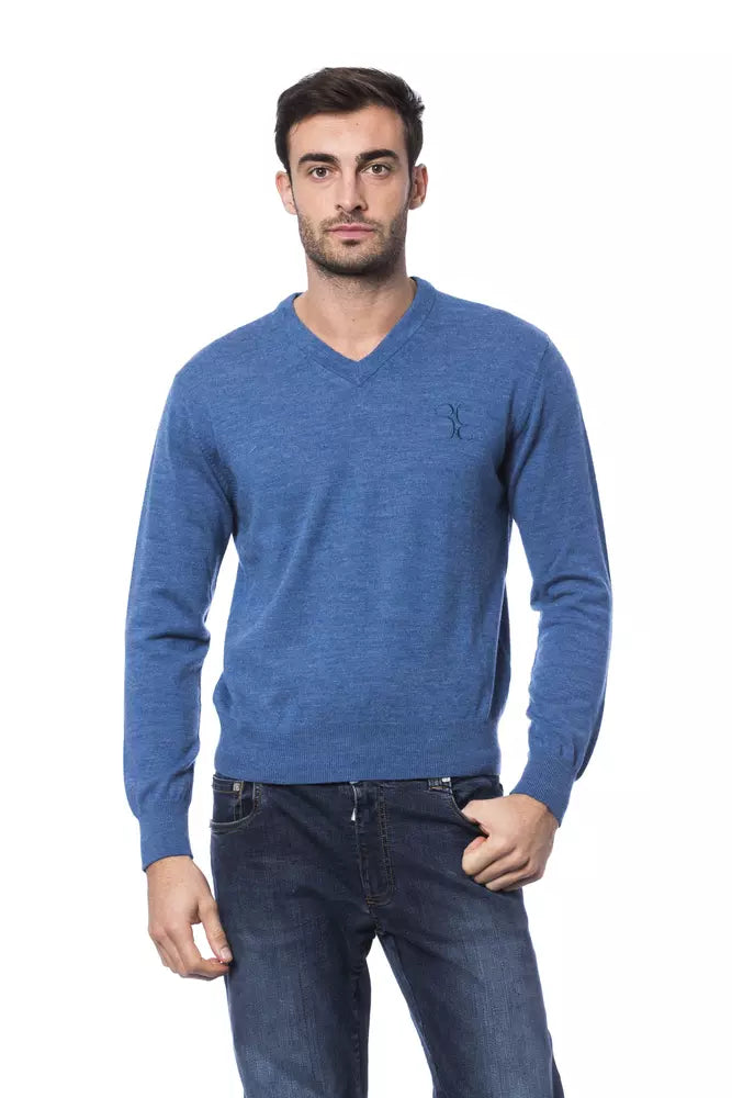 Embroidered Merino Wool Crew Neck Sweater