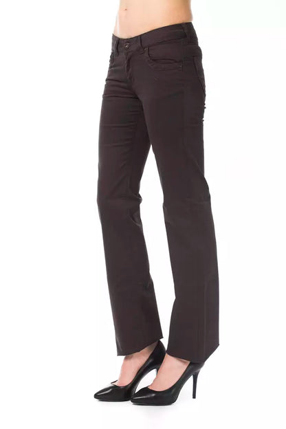 Brown Cotton Women's Pants