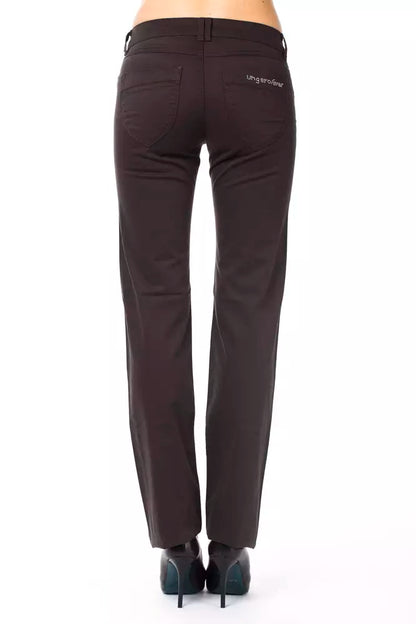 Brown Cotton Women's Pants