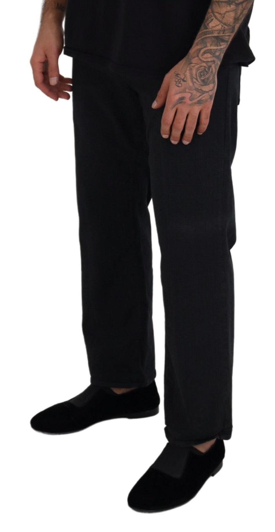 Elegant Black Mainline Cotton Jeans