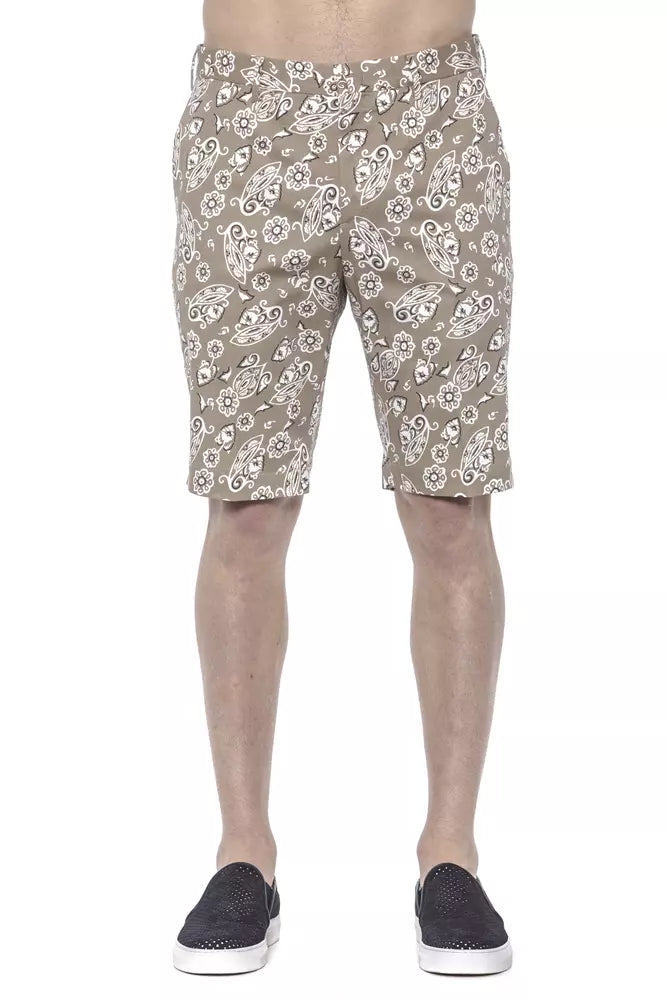 Beige Cotton Men Bermuda Short