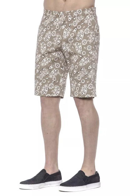 Beige Cotton Men Bermuda Short