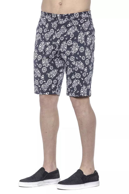 Blue Cotton Men Bermuda Shorts