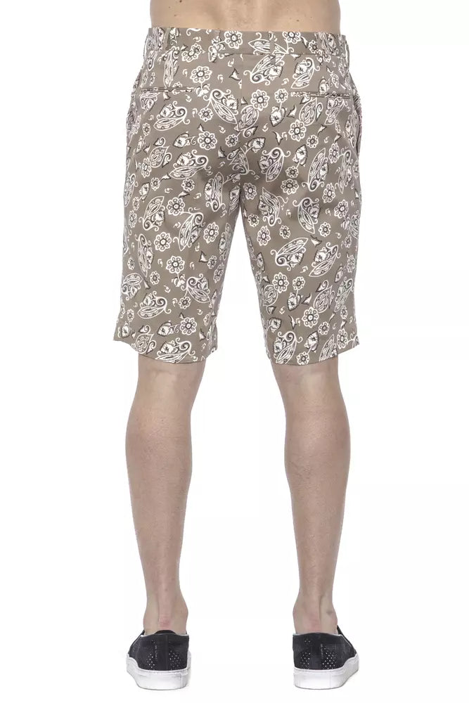 Beige Cotton Men Bermuda Short