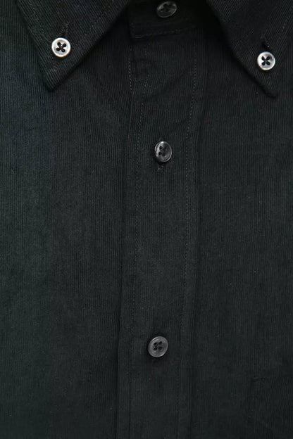 Black Cotton Men Shirt