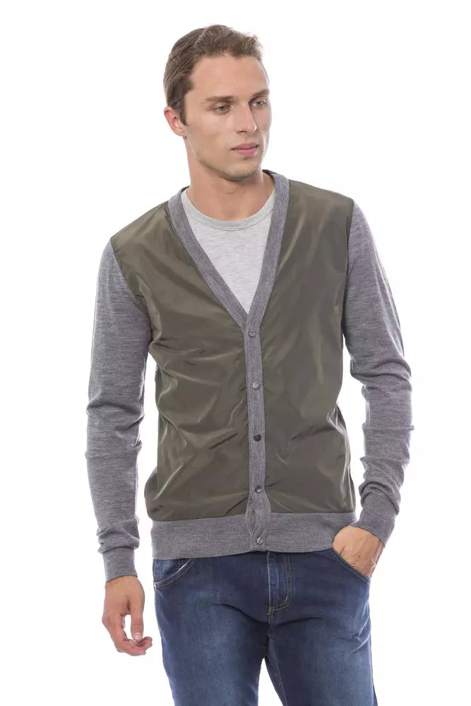 Gray Wool Men's Cardigan