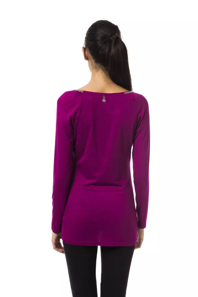 Purple Viscose Women Top