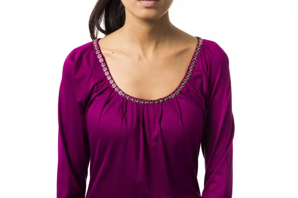 Purple Viscose Women Top