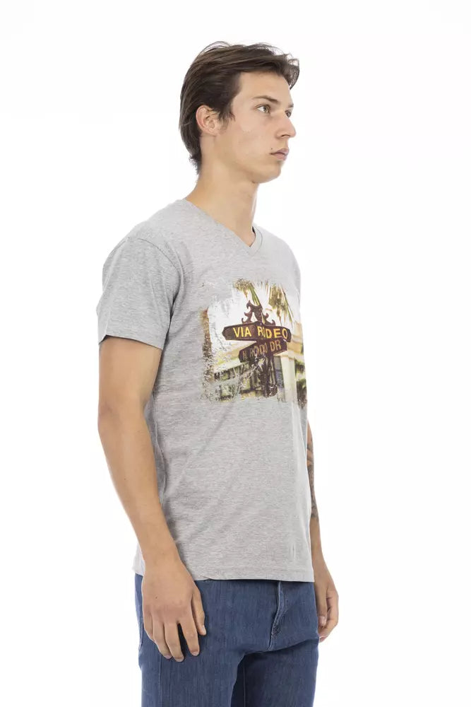 Gray Cotton Men's T-Shirt