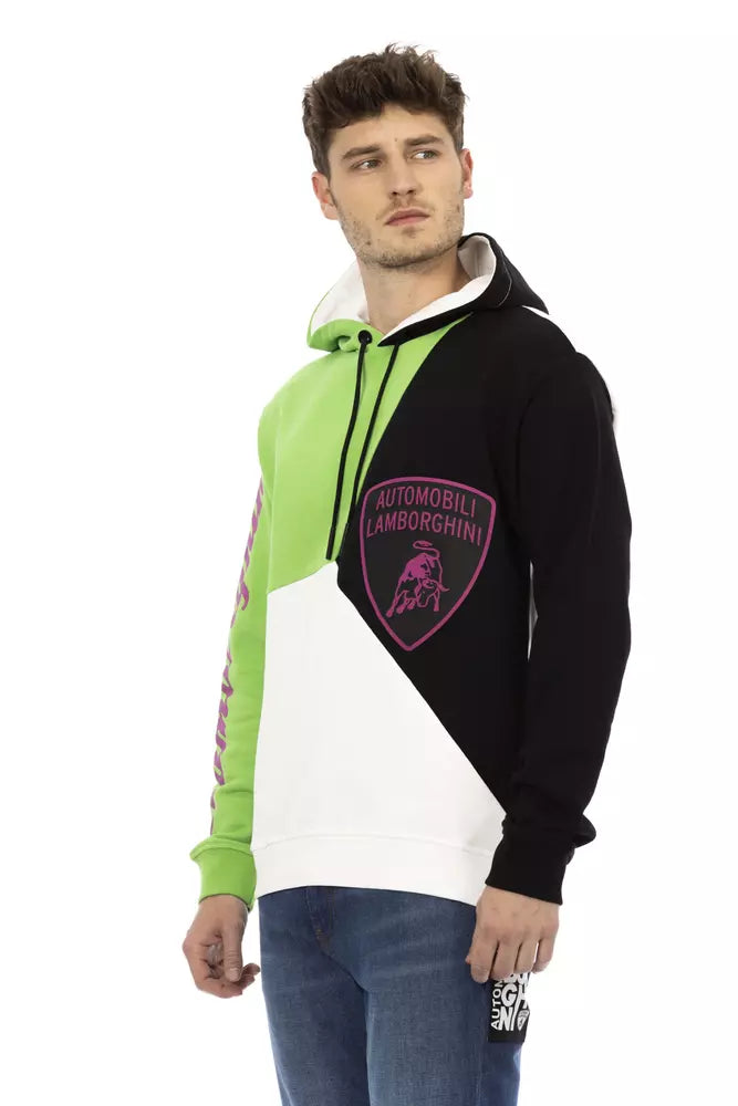 White Cotton Men Sweater with Hood