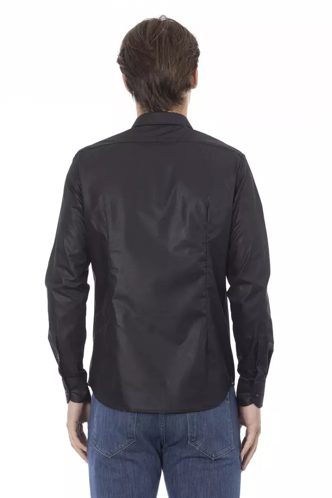 Black Polyester Mens Shirt