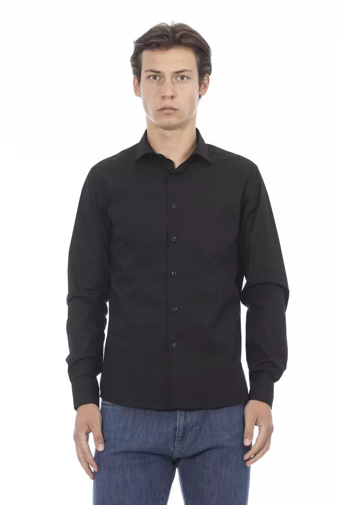 Black Cotton Men Shirt