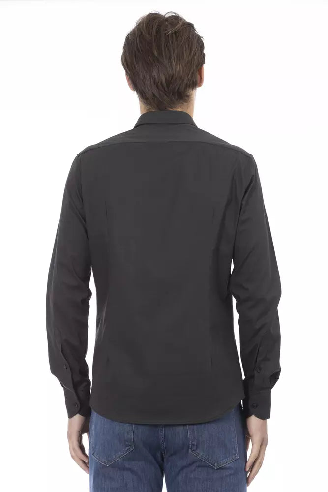 Gray Cotton Men Shirt