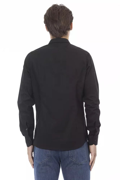 Black Cotton Men Shirt