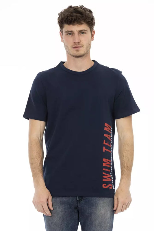 Blue Cotton Men T-Shirt