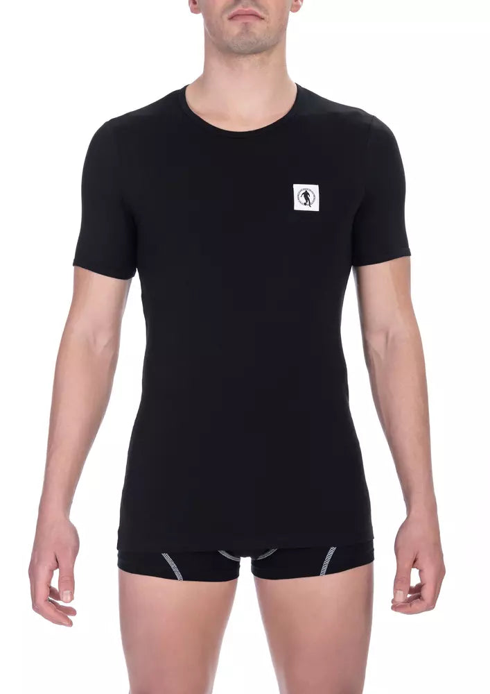 Black Cotton Men T-Shirt Twin Pack
