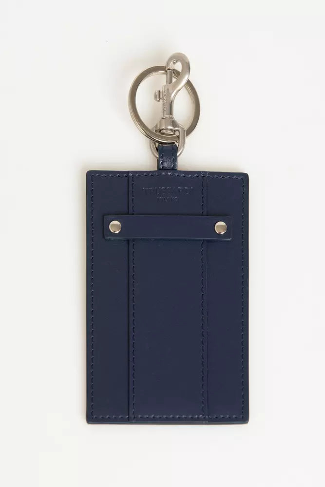 Blue Leather Keychain