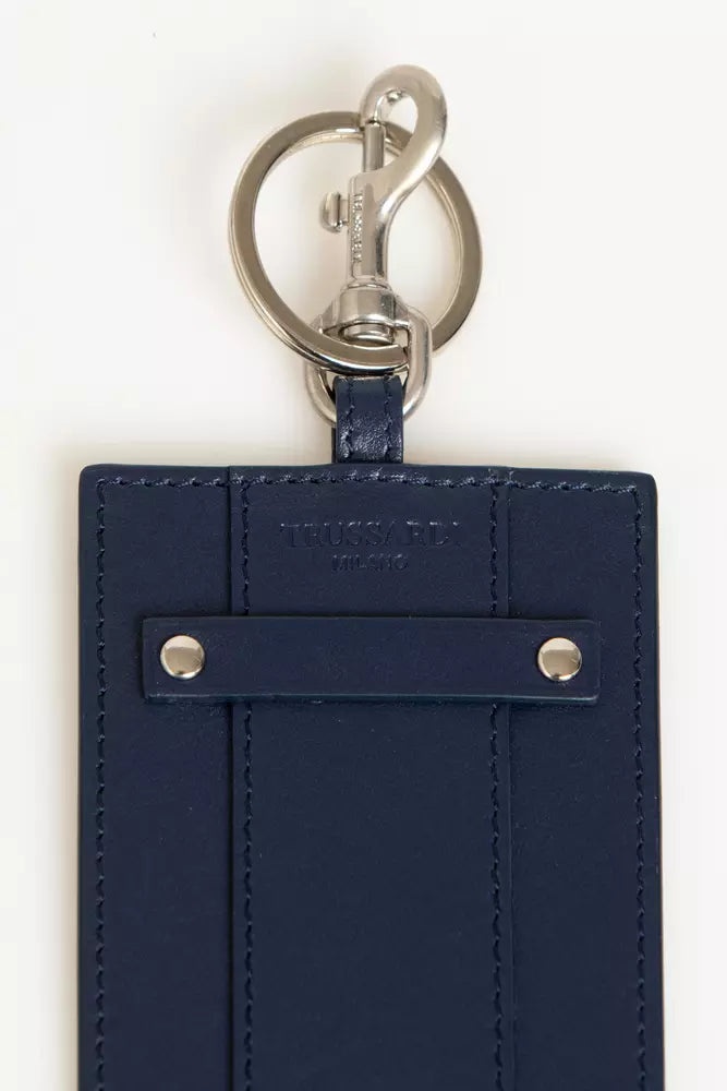 Blue Leather Keychain