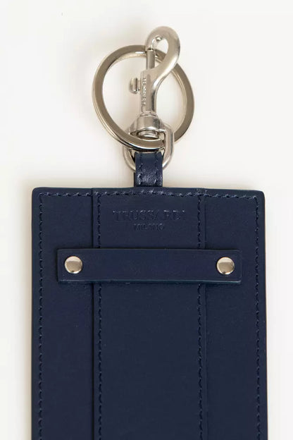 Blue Leather Keychain