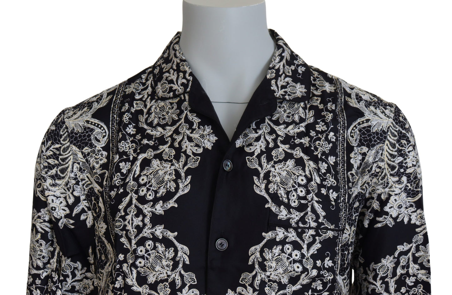 Elegant Satin Floral Baroque Shirt