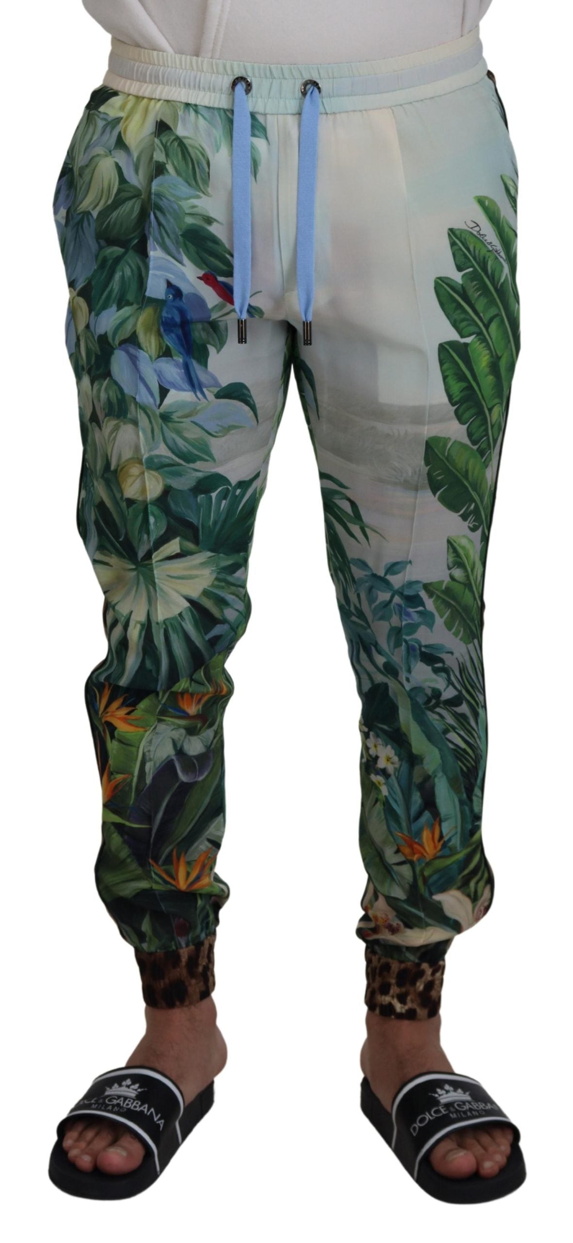 Multicolor Silk Statement Pants