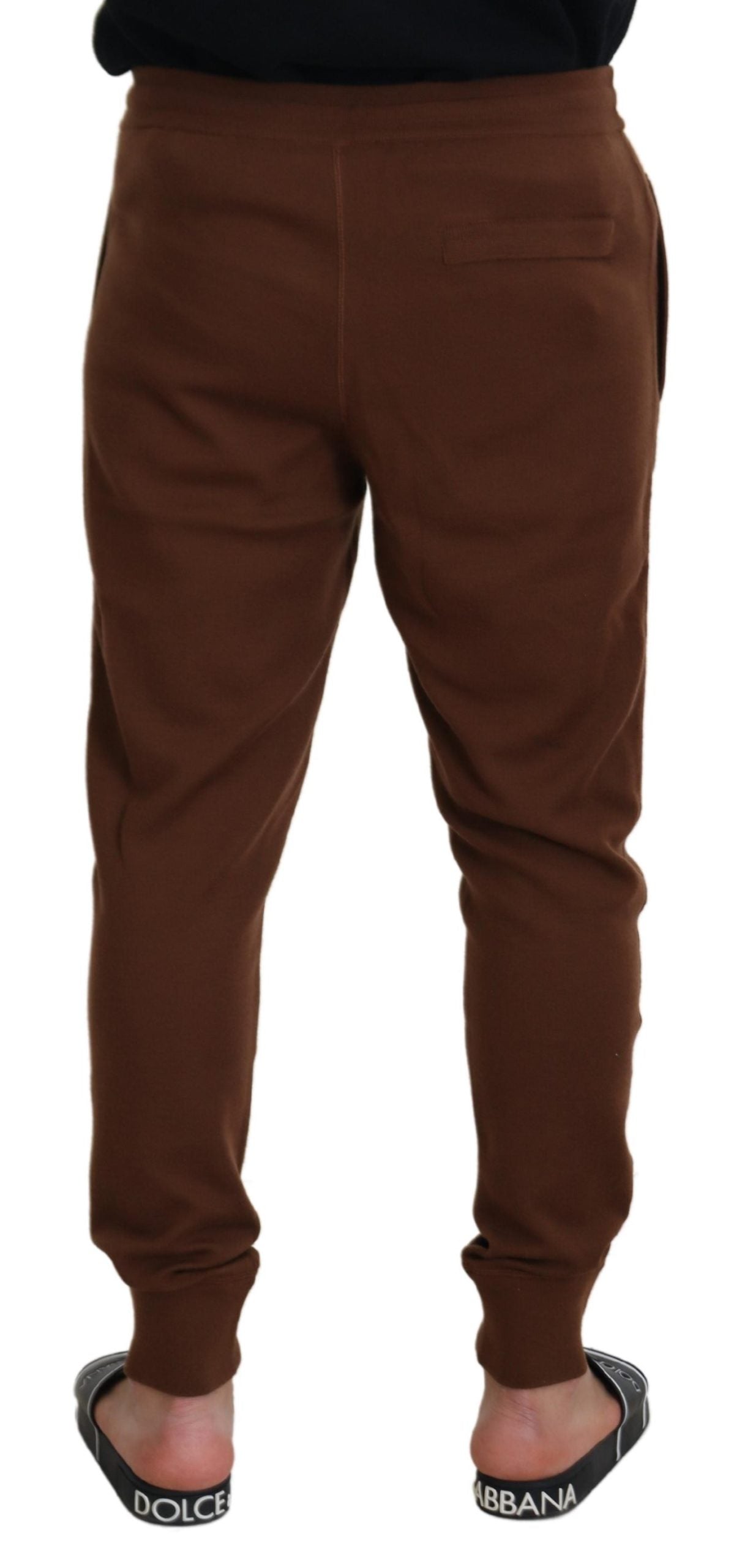 Elegant Brown Cashmere Jogger Pants