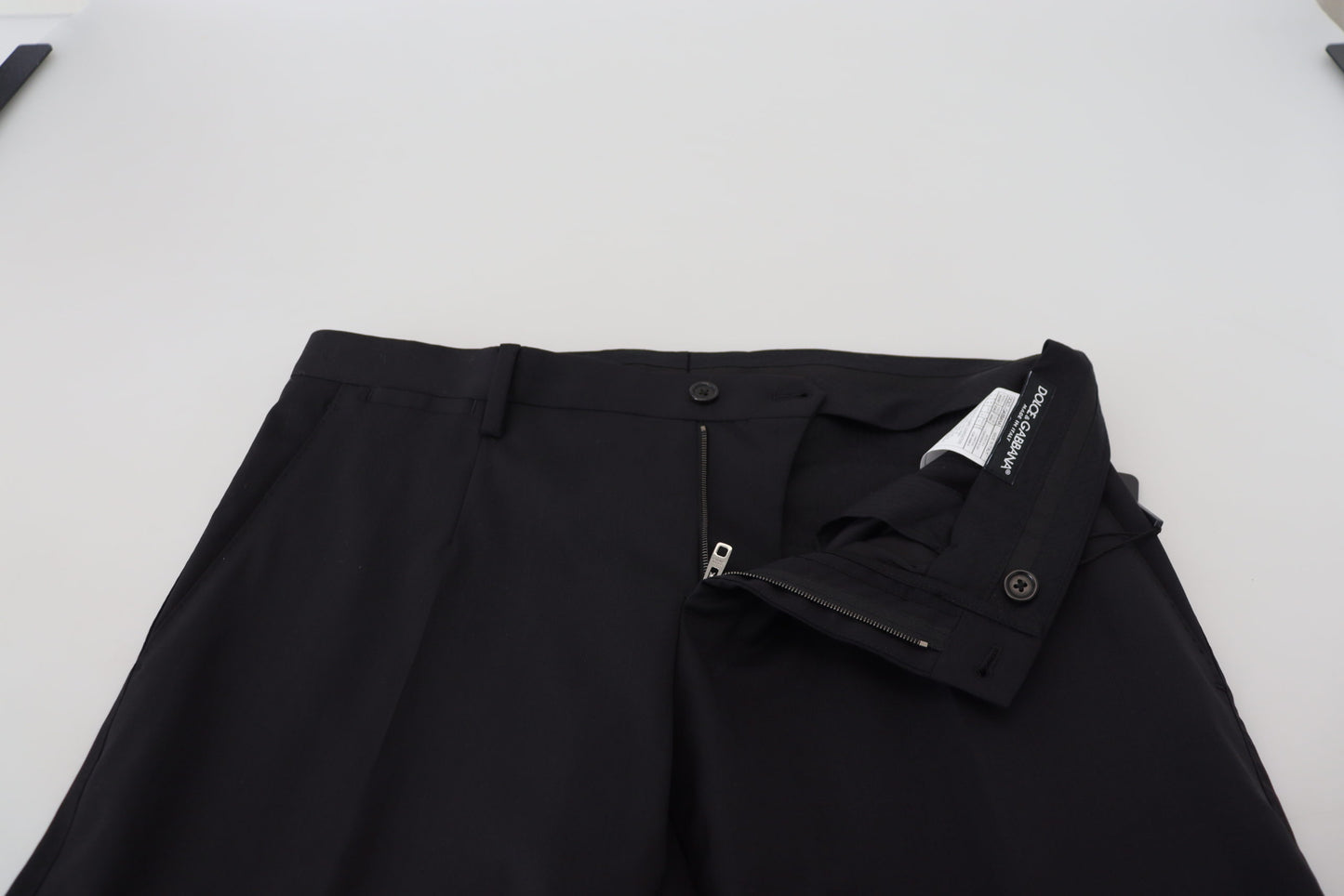 Elegant Black Wool Blend Trousers