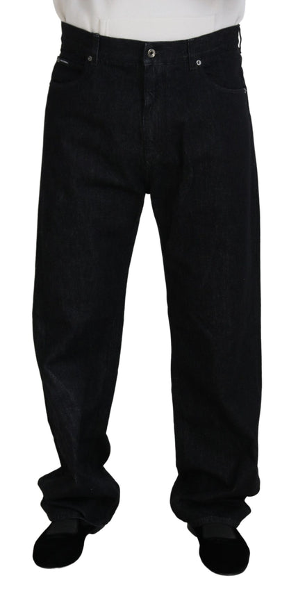 Elegant Black Washed Denim Pants Luxe Cotton