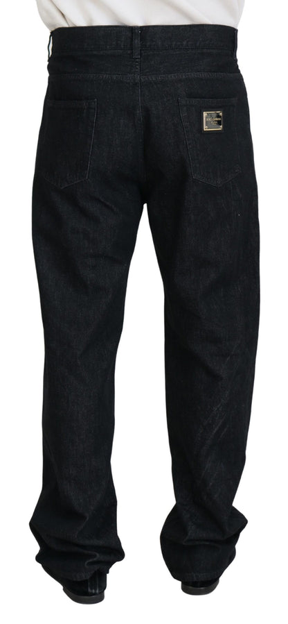 Elegant Black Washed Denim Pants Luxe Cotton