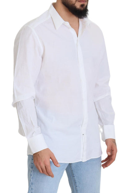 Elegance Reimagined White Cotton Dress Shirt