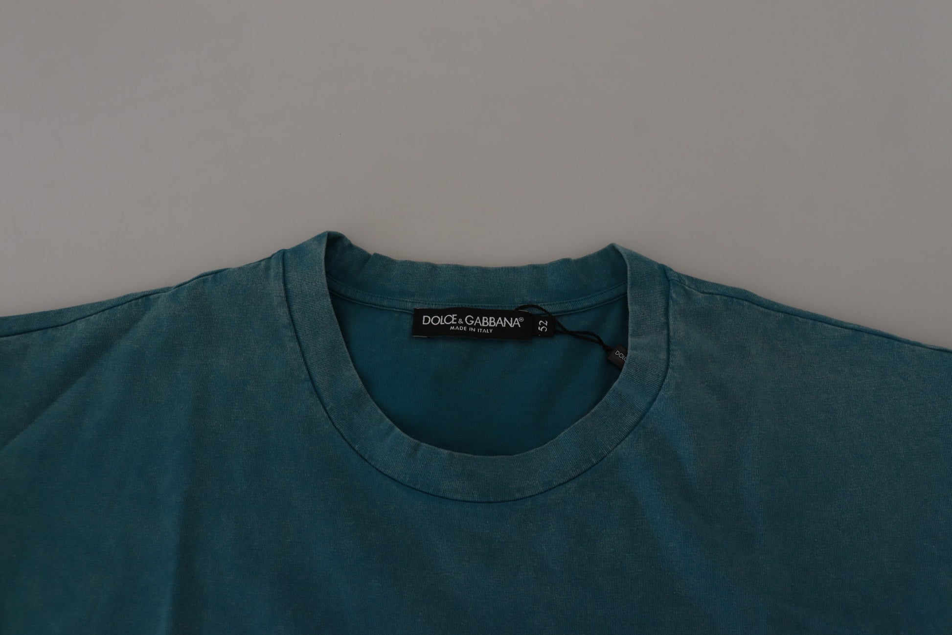 Elegant Crew Neck Cotton Tee in Blue