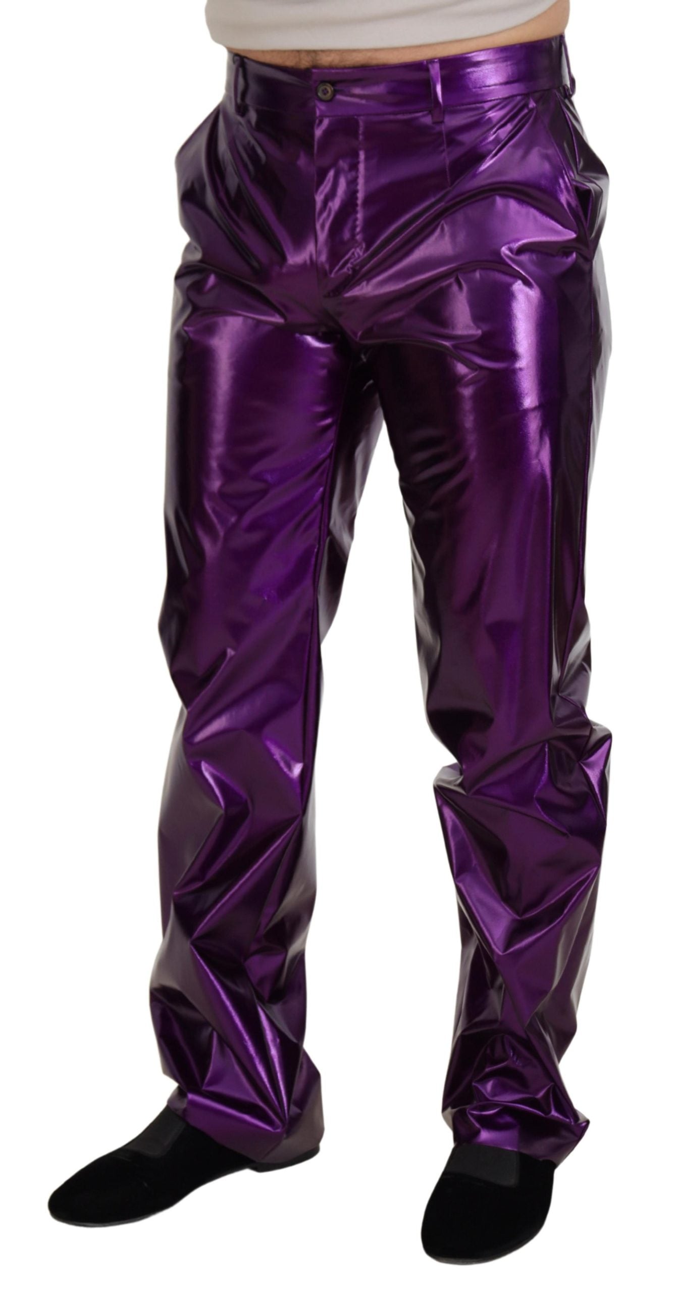 Elegant Shining Purple Straight Fit Pants