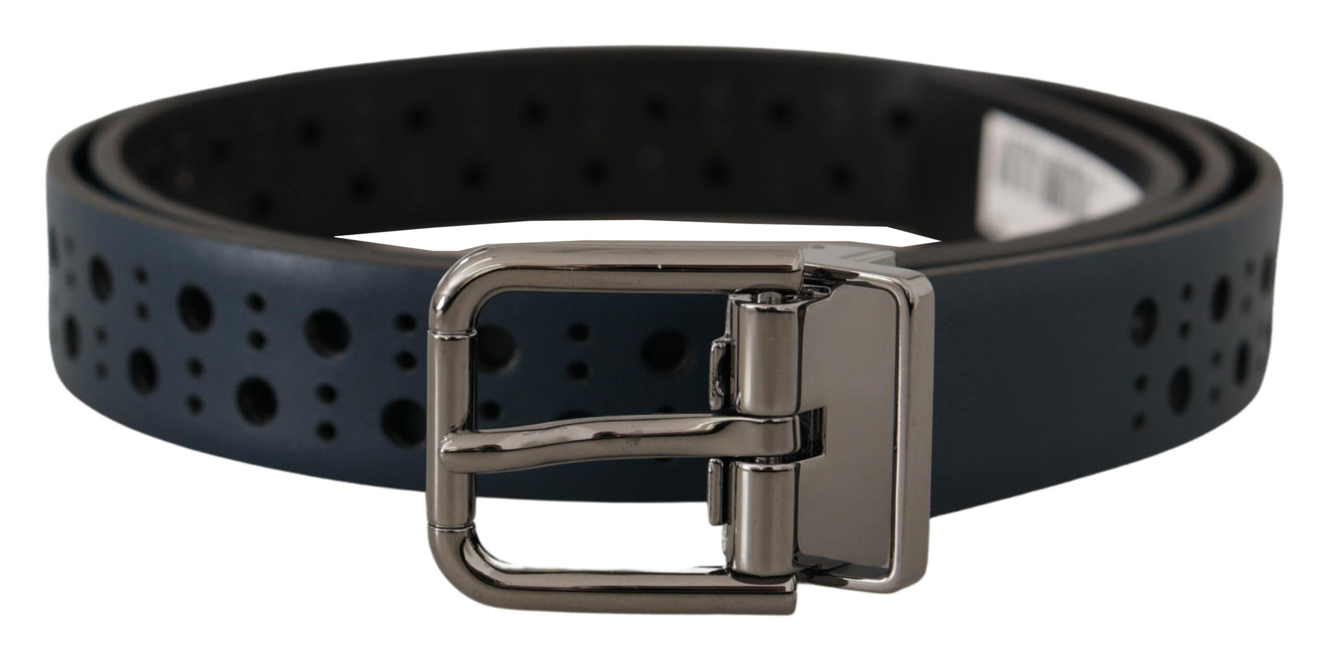 Elegant Navy Blue Leather Belt