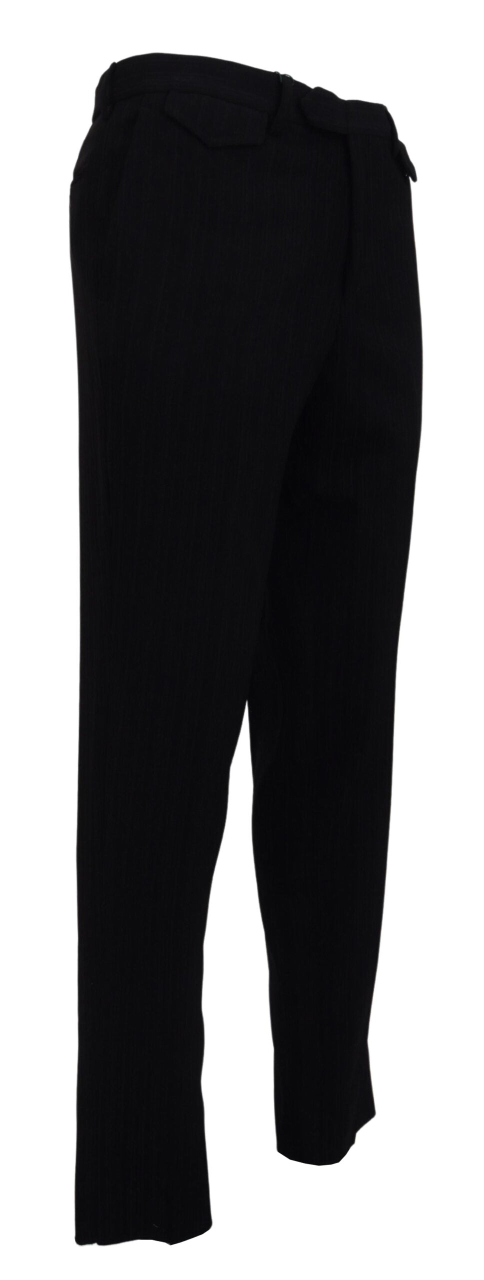 Black Cotton Straight Fit Men Formal Pants